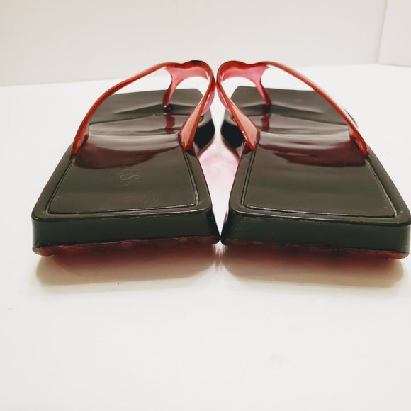 Vintage Y2K GUESS Plastic Square Toe Flip Flop Thong Sandals Size: 6 - Picture 11 of 13